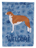 Borzoi Russian Greyhound Welcome House Flag 28x40 Porch Sleeve Pole Decorative Outside Yard Banner Artwork Wall Hanging, Polyester