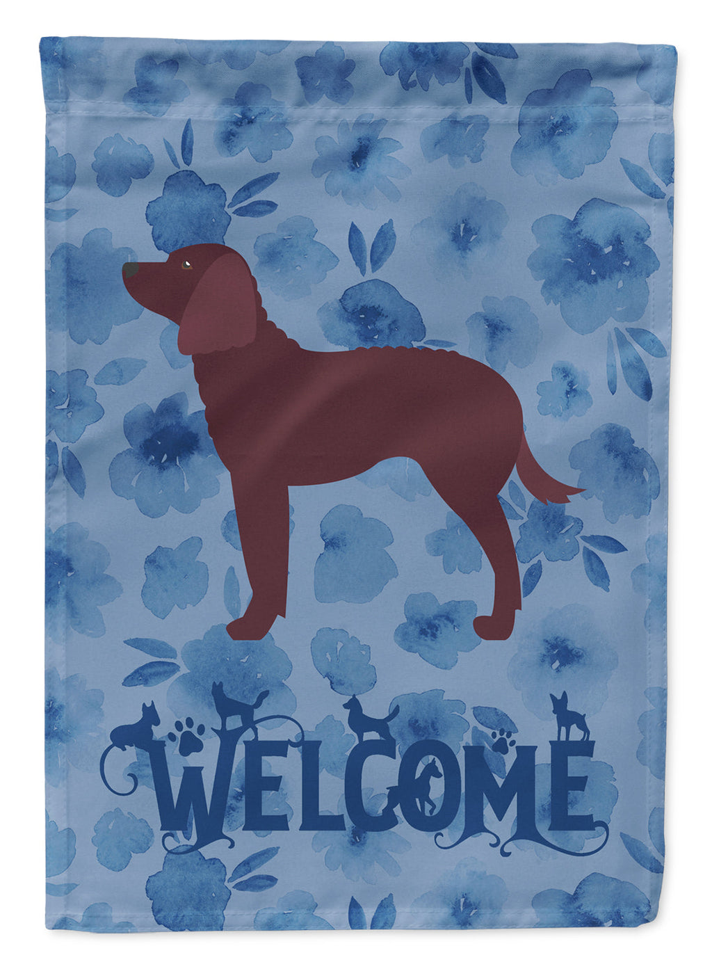 American Water Spaniel Welcome House Flag 28x40 Porch Sleeve Pole Decorative Outside Yard Banner Artwork Wall Hanging, Polyester