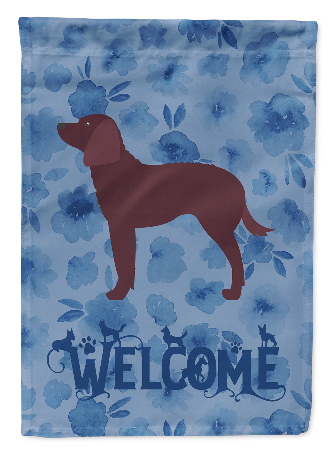 American Water Spaniel Welcome House Flag 28x40 Porch Sleeve Pole Decorative Outside Yard Banner Artwork Wall Hanging, Polyester