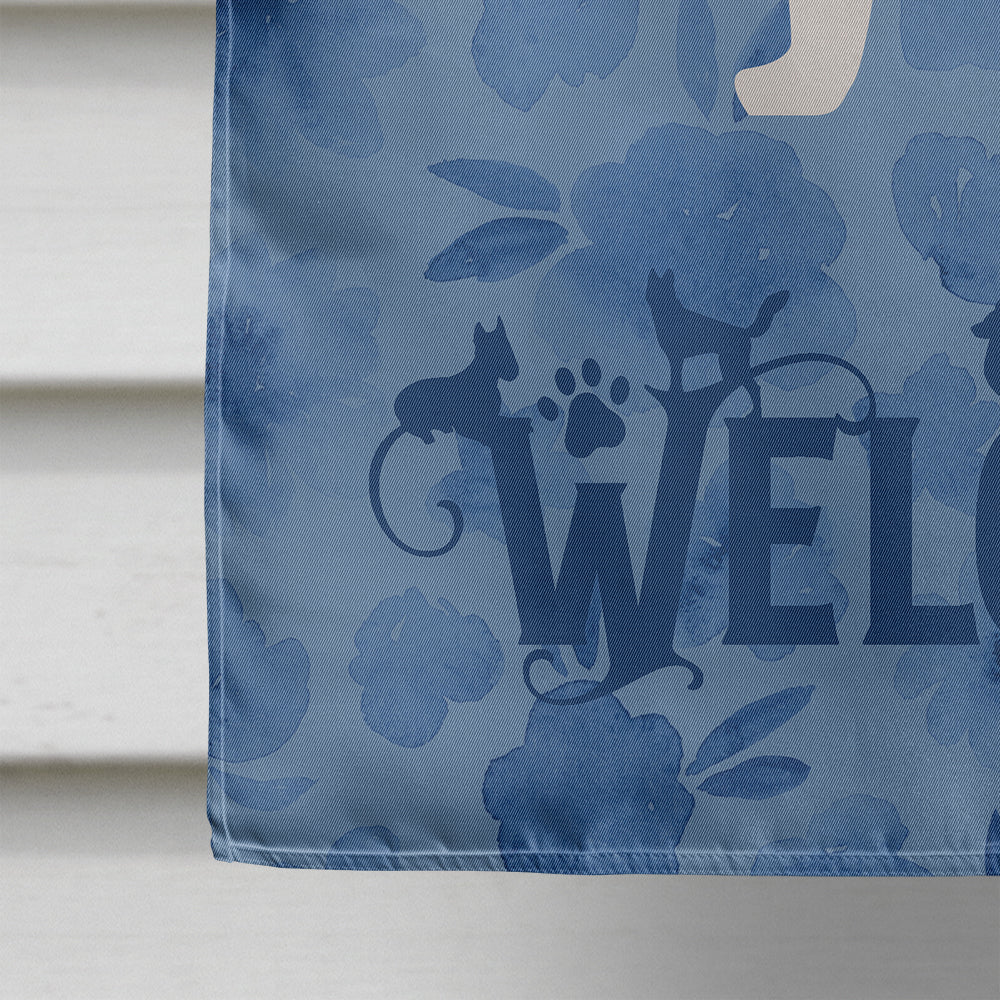 Basset Hound Welcome House Flag 28x40 Porch Sleeve Pole Decorative Outside Yard Banner Artwork Wall Hanging, Polyester