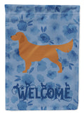Golden Retriever Welcome House Flag 28x40 Porch Sleeve Pole Decorative Outside Yard Banner Artwork Wall Hanging, Polyester