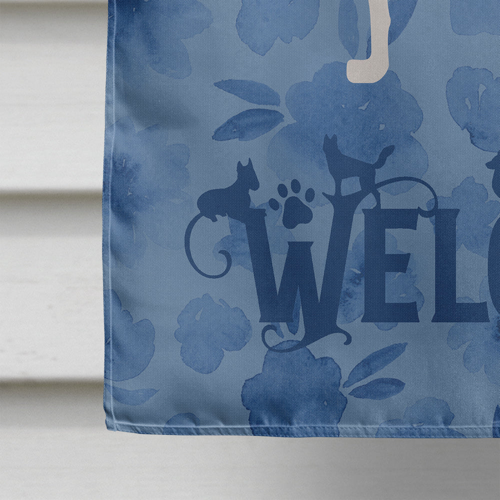 Greyhound Welcome House Flag 28x40 Porch Sleeve Pole Decorative Outside Yard Banner Artwork Wall Hanging, Polyester