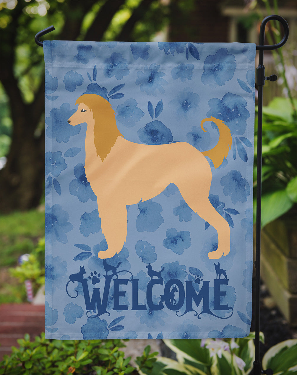 Afghan Hound Welcome Garden Flag Mailbox Decorative Yard Banner Outside Patio Artwork for Flower Beds, Garden Size, Multicolor