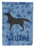 Black Labrador Retriever Welcome House Flag 28x40 Porch Sleeve Pole Decorative Outside Yard Banner Artwork Wall Hanging, Polyester