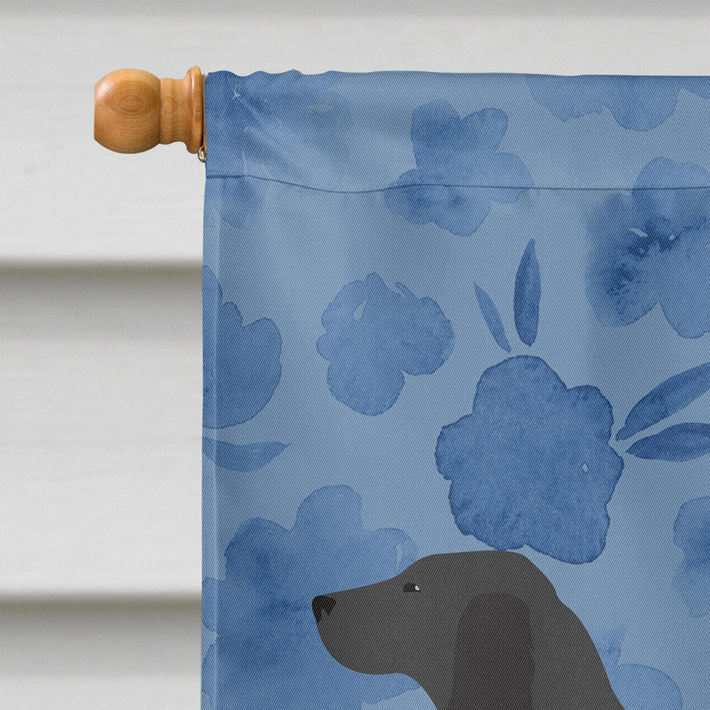 Black Labrador Retriever Welcome House Flag 28x40 Porch Sleeve Pole Decorative Outside Yard Banner Artwork Wall Hanging, Polyester