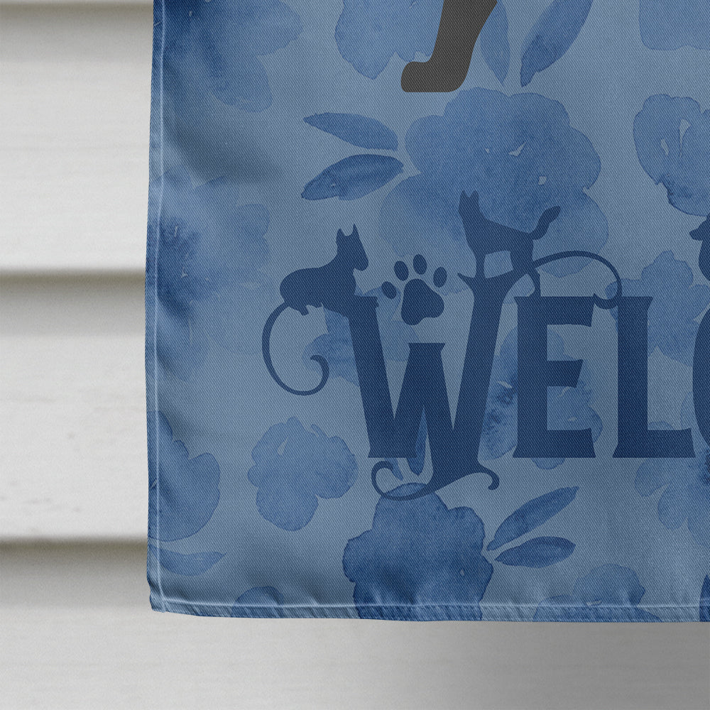 Black Labrador Retriever Welcome House Flag 28x40 Porch Sleeve Pole Decorative Outside Yard Banner Artwork Wall Hanging, Polyester