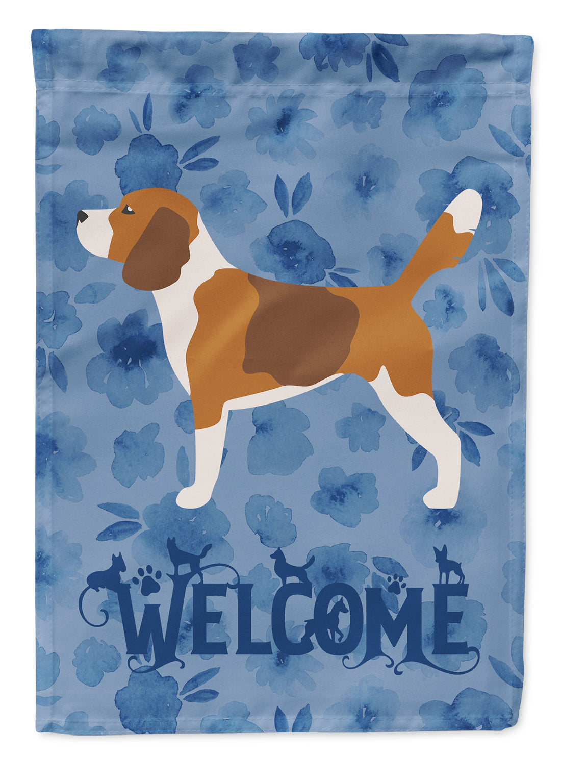 Beagle Welcome House Flag 28x40 Porch Sleeve Pole Decorative Outside Yard Banner Artwork Wall Hanging, Polyester