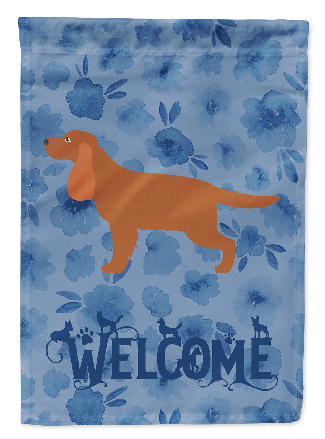 English Cocker Spaniel Welcome House Flag 28x40 Porch Sleeve Pole Decorative Outside Yard Banner Artwork Wall Hanging, Polyester