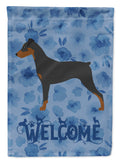 German Pinscher Welcome House Flag 28x40 Porch Sleeve Pole Decorative Outside Yard Banner Artwork Wall Hanging, Polyester