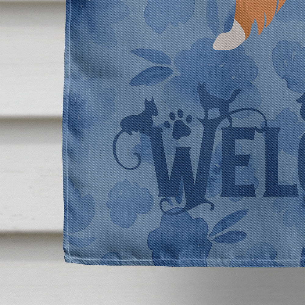 Collie Dog Welcome House Flag 28x40 Porch Sleeve Pole Decorative Outside Yard Banner Artwork Wall Hanging, Polyester