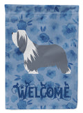 Bearded Collie Dog Welcome House Flag 28x40 Porch Sleeve Pole Decorative Outside Yard Banner Artwork Wall Hanging, Polyester
