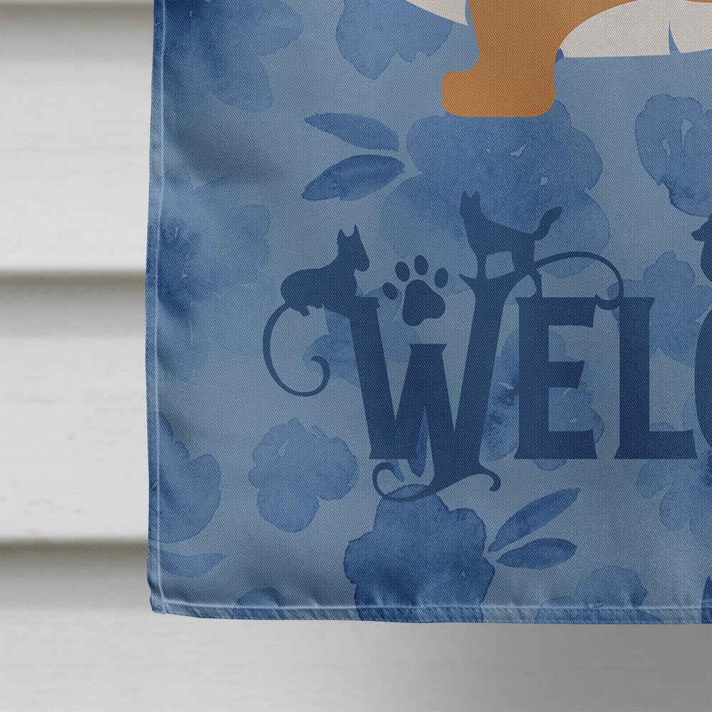 Corgi Welcome House Flag 28x40 Porch Sleeve Pole Decorative Outside Yard Banner Artwork Wall Hanging, Polyester