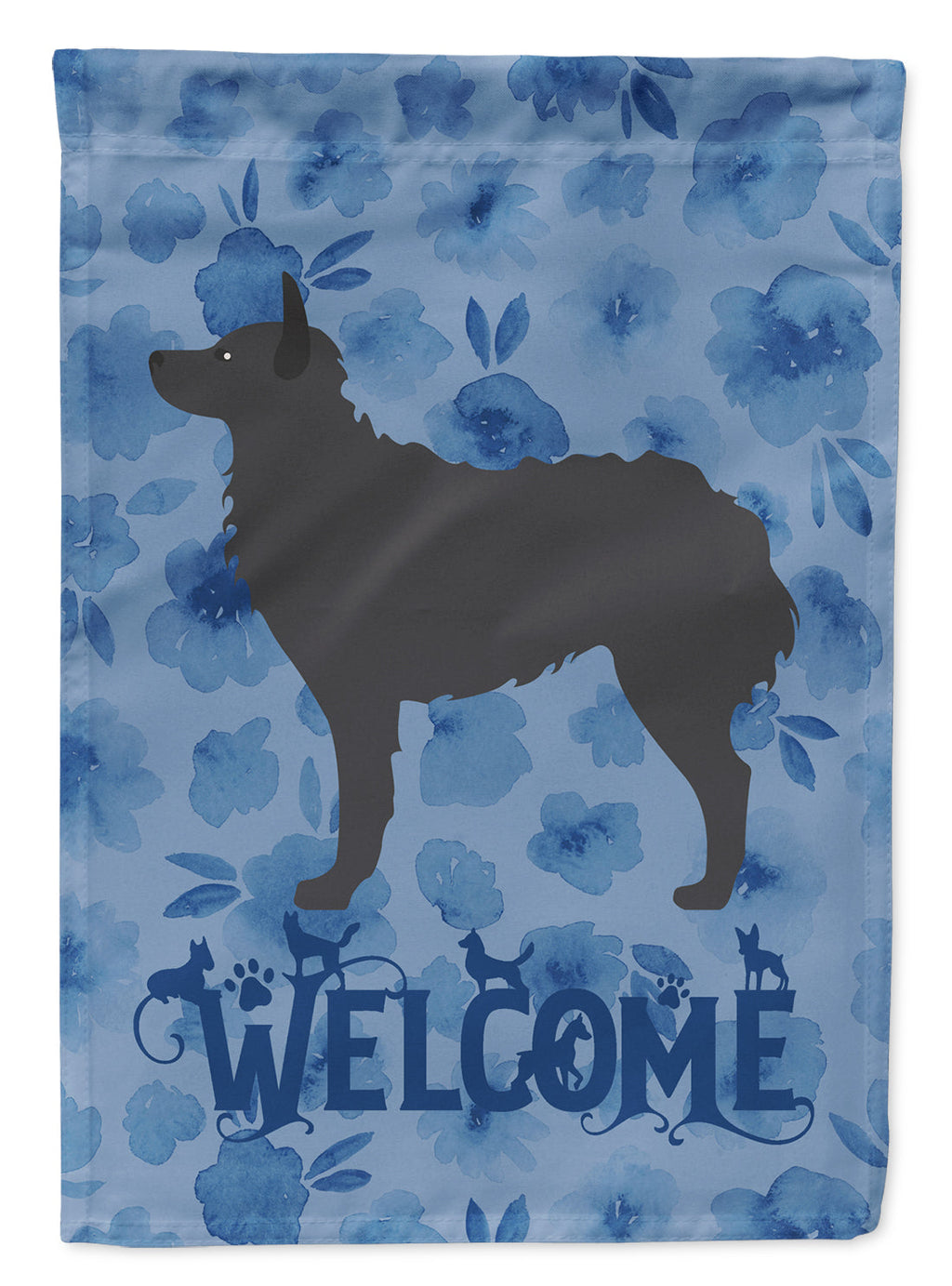 Croatian Sheepdog Welcome House Flag 28x40 Porch Sleeve Pole Decorative Outside Yard Banner Artwork Wall Hanging, Polyester