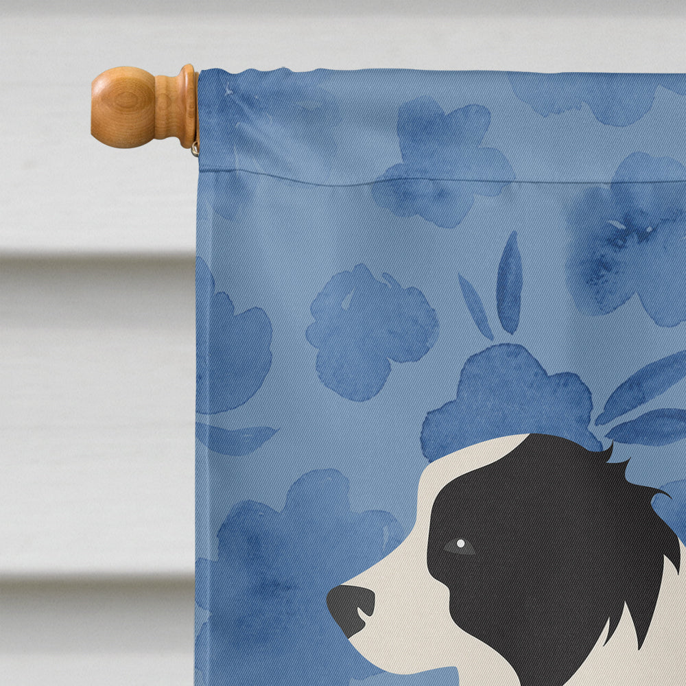 Black Border Collie Welcome House Flag 28x40 Porch Sleeve Pole Decorative Outside Yard Banner Artwork Wall Hanging, Polyester