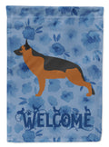 German Shepherd Welcome House Flag 28x40 Porch Sleeve Pole Decorative Outside Yard Banner Artwork Wall Hanging, Polyester