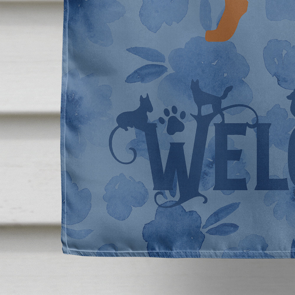 German Shepherd Welcome House Flag 28x40 Porch Sleeve Pole Decorative Outside Yard Banner Artwork Wall Hanging, Polyester