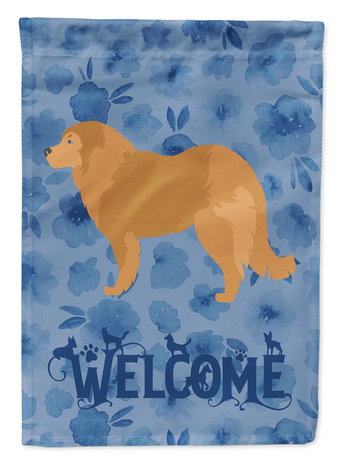 Caucasian Shepherd Dog Welcome House Flag 28x40 Porch Sleeve Pole Decorative Outside Yard Banner Artwork Wall Hanging, Polyester