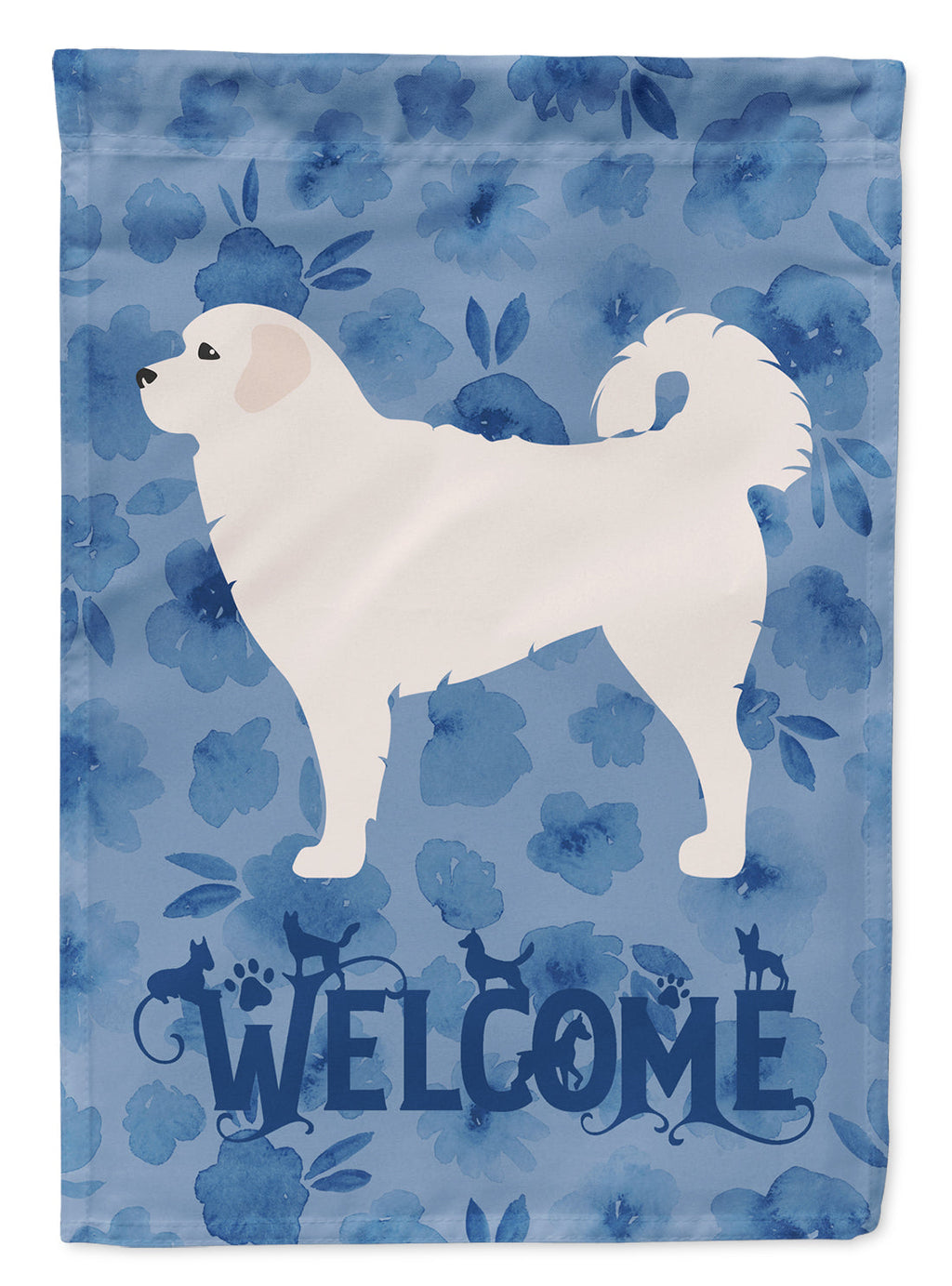Polish Tatra Sheepdog Welcome House Flag 28x40 Porch Sleeve Pole Decorative Outside Yard Banner Artwork Wall Hanging, Polyester