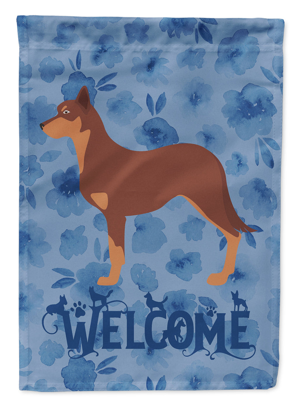 Australian Kelpie Dog Welcome House Flag 28x40 Porch Sleeve Pole Decorative Outside Yard Banner Artwork Wall Hanging, Polyester