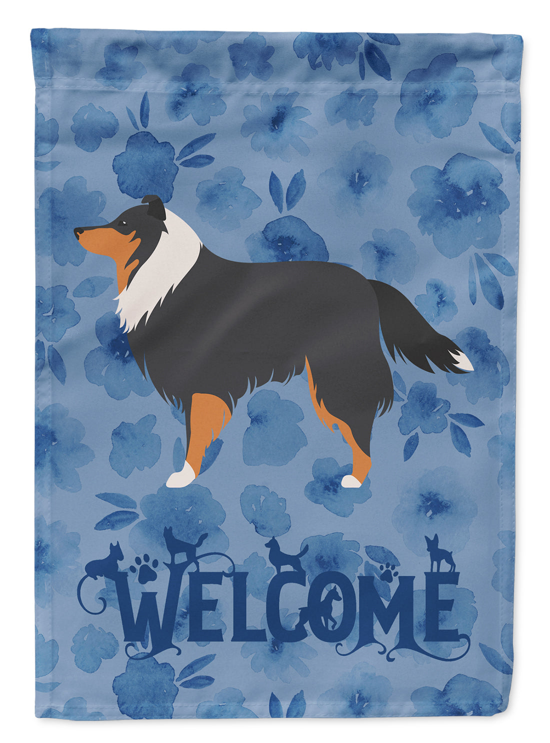 Sheltie/Shetland Sheepdog Welcome House Flag 28x40 Porch Sleeve Pole Decorative Outside Yard Banner Artwork Wall Hanging, Polyester