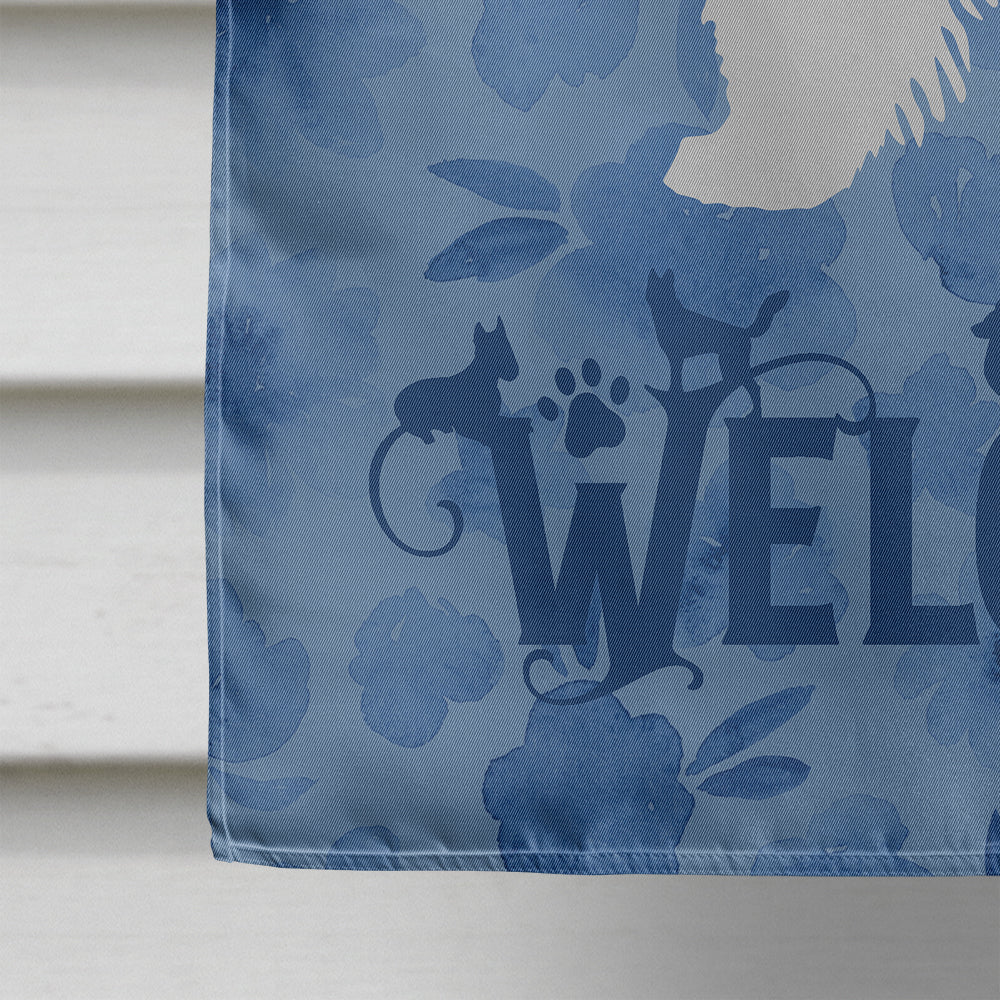 Polish Lowland Sheepdog Dog Welcome House Flag 28x40 Porch Sleeve Pole Decorative Outside Yard Banner Artwork Wall Hanging, Polyester