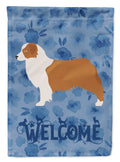 Australian Shepherd Dog Welcome House Flag 28x40 Porch Sleeve Pole Decorative Outside Yard Banner Artwork Wall Hanging, Polyester