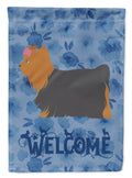Yorkshire Terrier Yorkie Welcome House Flag 28x40 Porch Sleeve Pole Decorative Outside Yard Banner Artwork Wall Hanging, Polyester