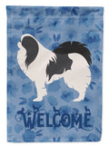 Japanese Chin Welcome House Flag 28x40 Porch Sleeve Pole Decorative Outside Yard Banner Artwork Wall Hanging, Polyester
