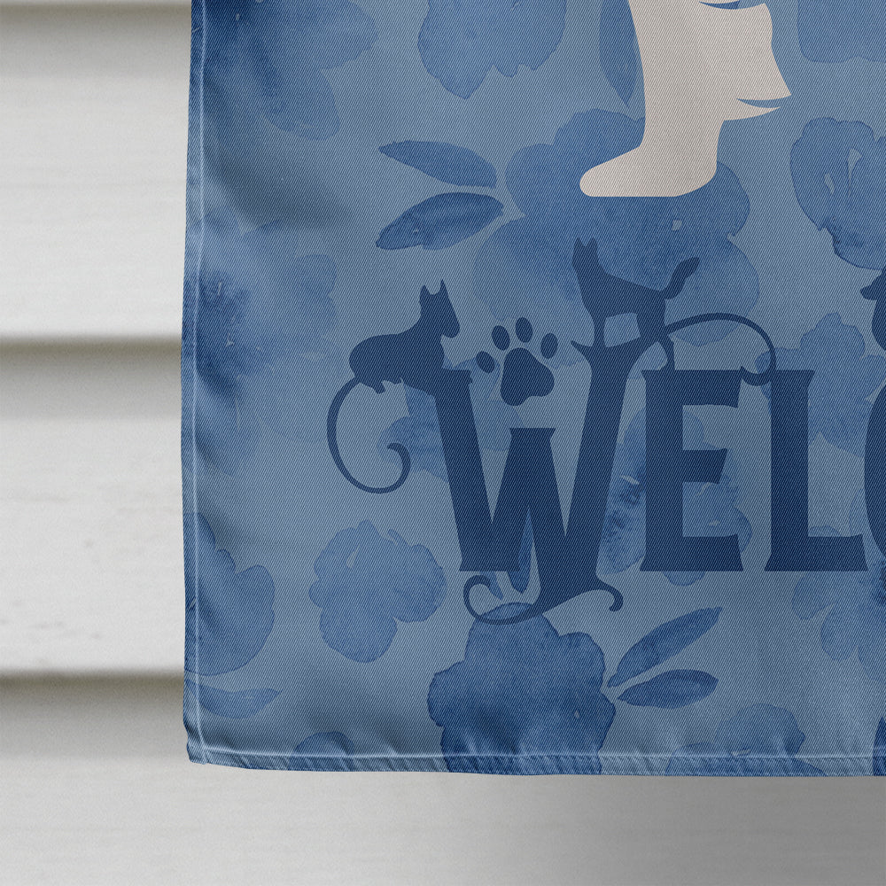Japanese Chin Welcome House Flag 28x40 Porch Sleeve Pole Decorative Outside Yard Banner Artwork Wall Hanging, Polyester