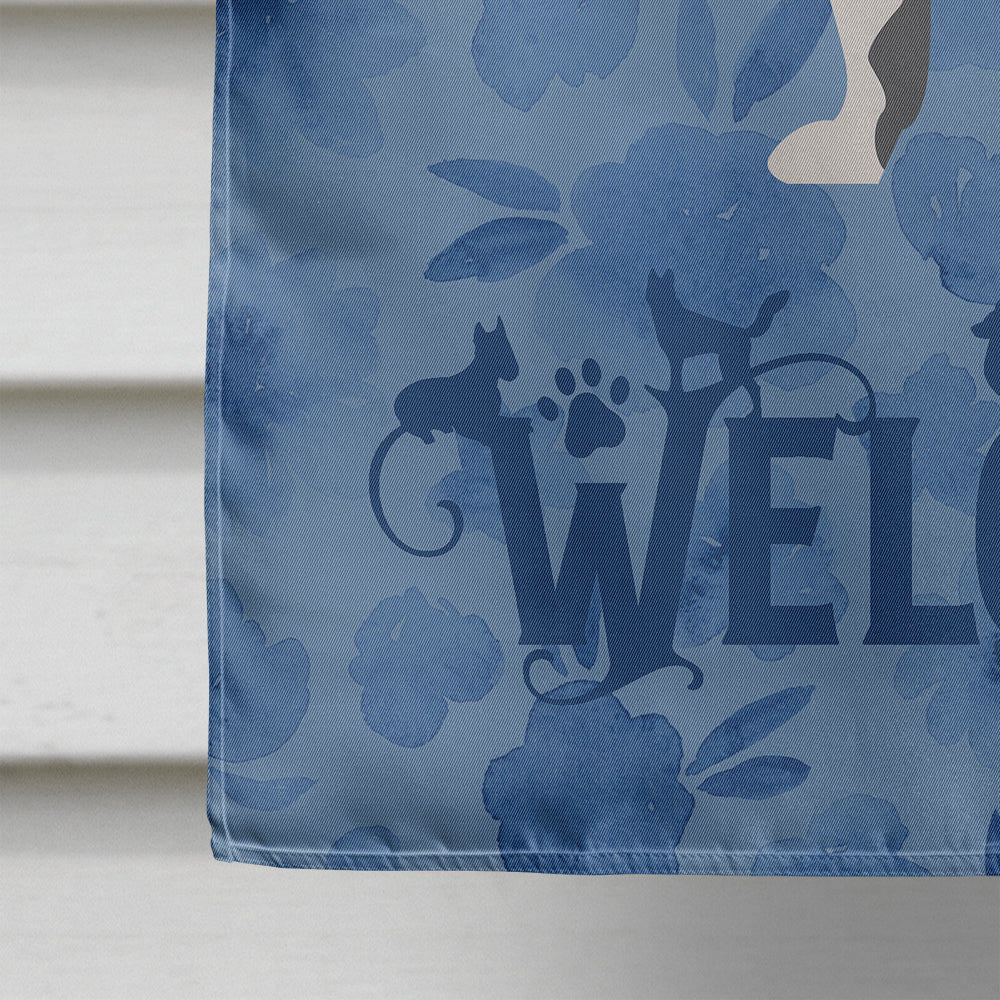 French Bulldog Welcome House Flag 28x40 Porch Sleeve Pole Decorative Outside Yard Banner Artwork Wall Hanging, Polyester