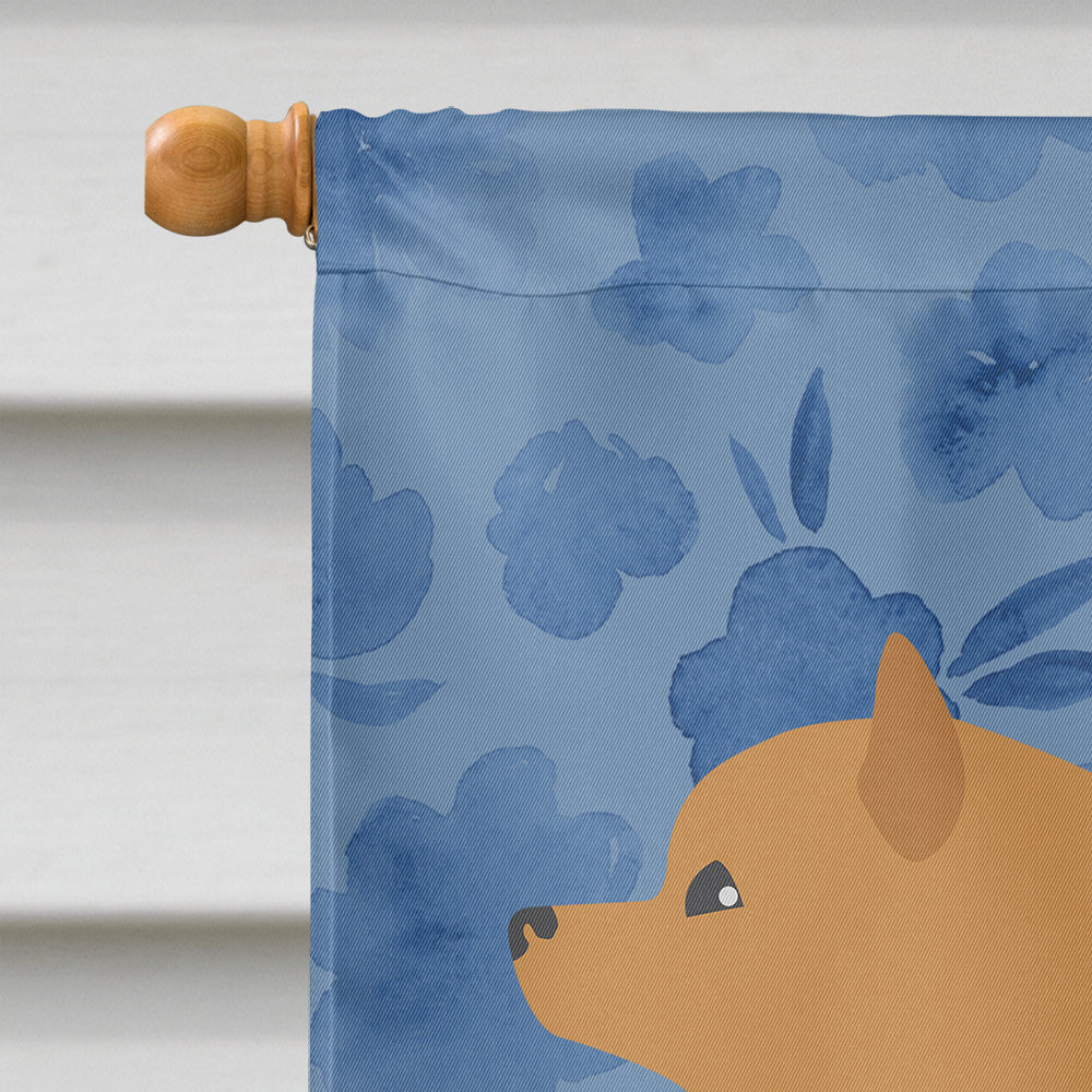 Pomeranian Welcome House Flag 28x40 Porch Sleeve Pole Decorative Outside Yard Banner Artwork Wall Hanging, Polyester