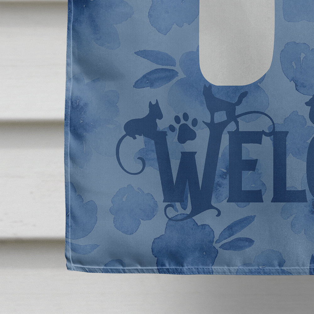 Bichon Frise Welcome House Flag 28x40 Porch Sleeve Pole Decorative Outside Yard Banner Artwork Wall Hanging, Polyester