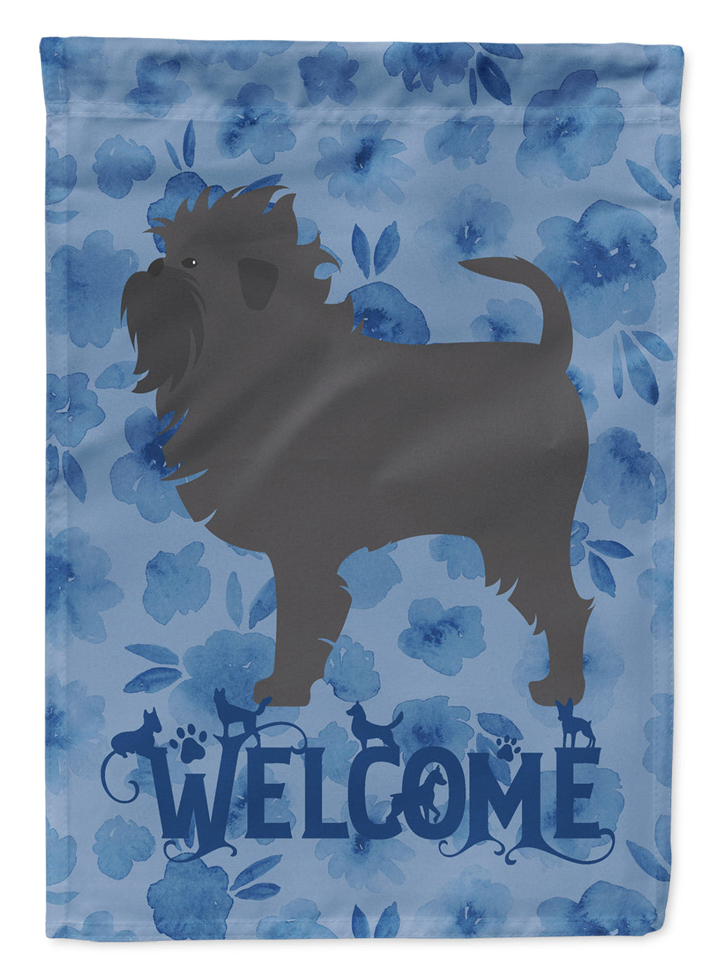 Affenpinscher Welcome House Flag 28x40 Porch Sleeve Pole Decorative Outside Yard Banner Artwork Wall Hanging, Polyester