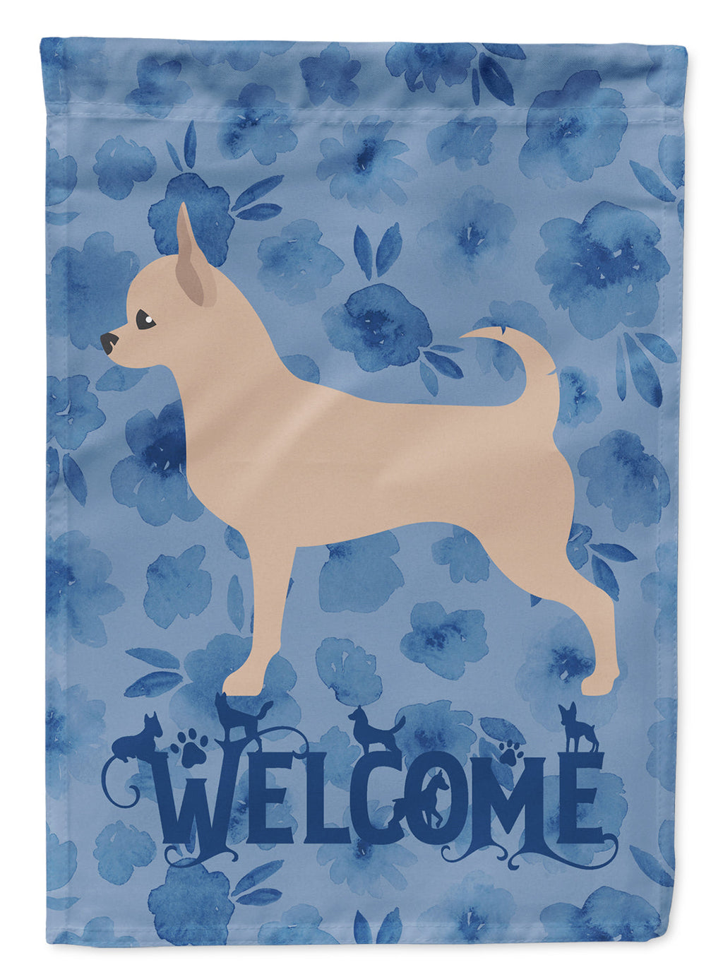 Chihuahua Welcome House Flag 28x40 Porch Sleeve Pole Decorative Outside Yard Banner Artwork Wall Hanging, Polyester