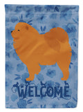 Chow Chow Welcome House Flag 28x40 Porch Sleeve Pole Decorative Outside Yard Banner Artwork Wall Hanging, Polyester