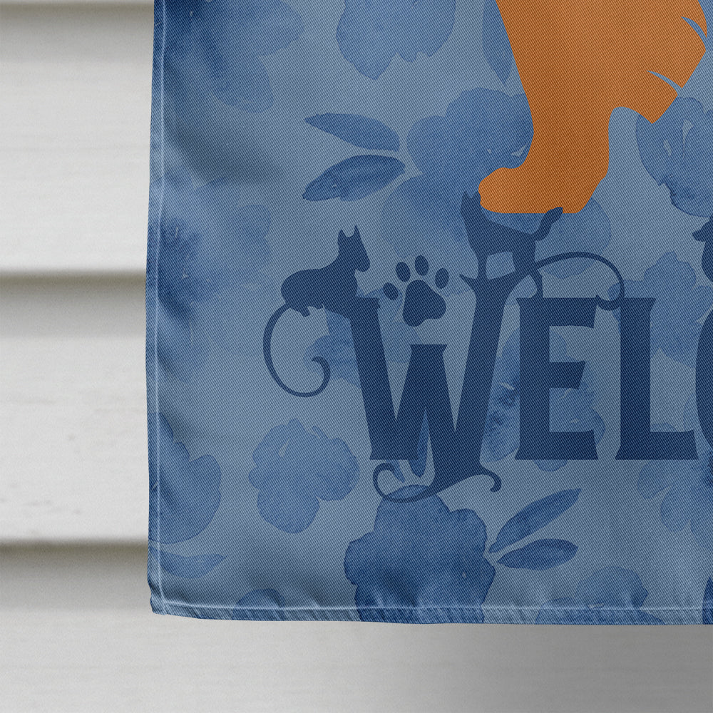 Chow Chow Welcome House Flag 28x40 Porch Sleeve Pole Decorative Outside Yard Banner Artwork Wall Hanging, Polyester