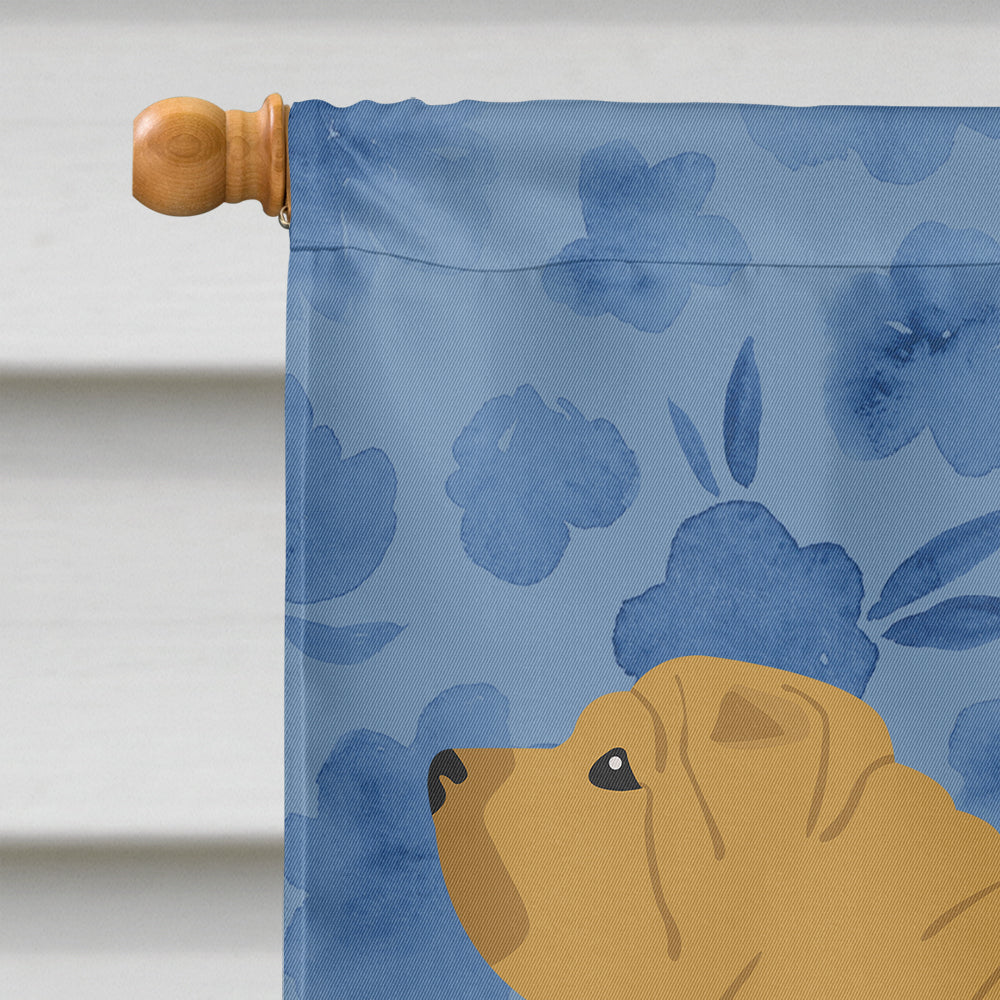 Shar Pei Welcome House Flag 28x40 Porch Sleeve Pole Decorative Outside Yard Banner Artwork Wall Hanging, Polyester