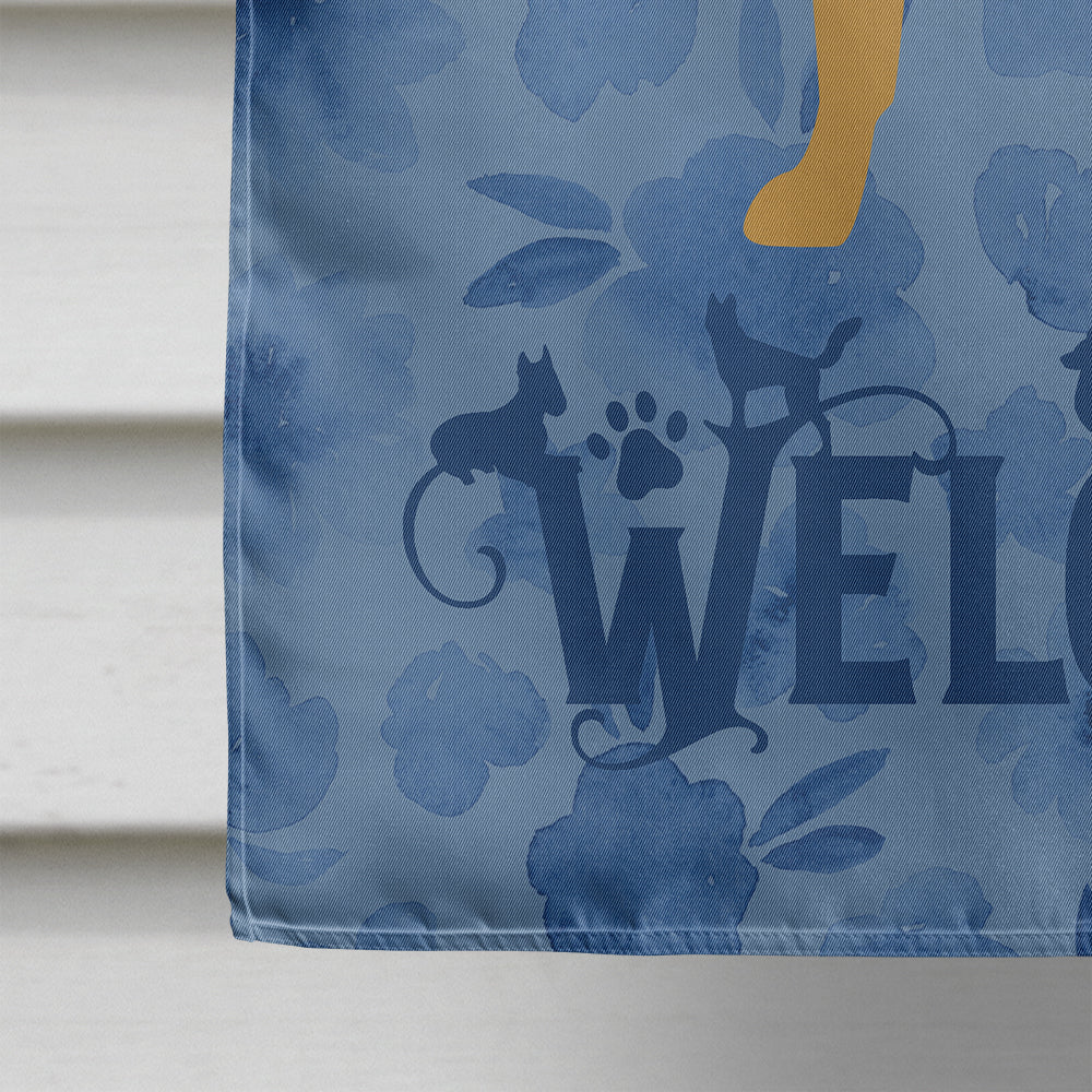 Shar Pei Welcome House Flag 28x40 Porch Sleeve Pole Decorative Outside Yard Banner Artwork Wall Hanging, Polyester