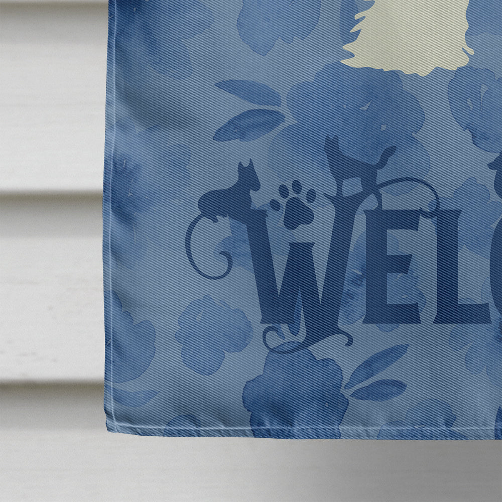 Komondor Welcome House Flag 28x40 Porch Sleeve Pole Decorative Outside Yard Banner Artwork Wall Hanging, Polyester
