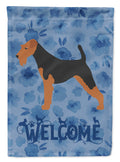 Airedale Terrier Welcome House Flag 28x40 Porch Sleeve Pole Decorative Outside Yard Banner Artwork Wall Hanging, Polyester
