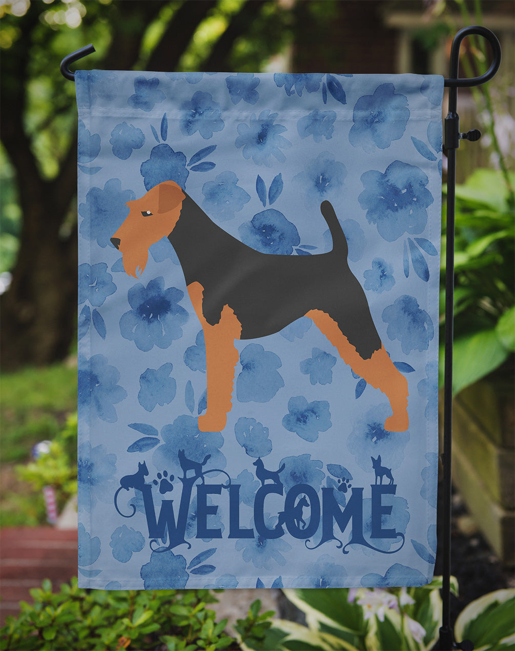 Airedale Terrier Welcome Garden Flag Mailbox Decorative Yard Banner Outside Patio Artwork for Flower Beds, Garden Size, Multicolor