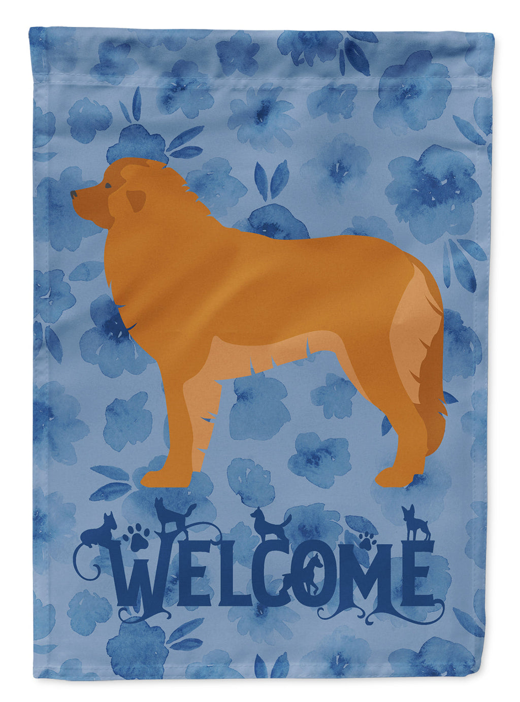 Leonberger Welcome House Flag 28x40 Porch Sleeve Pole Decorative Outside Yard Banner Artwork Wall Hanging, Polyester