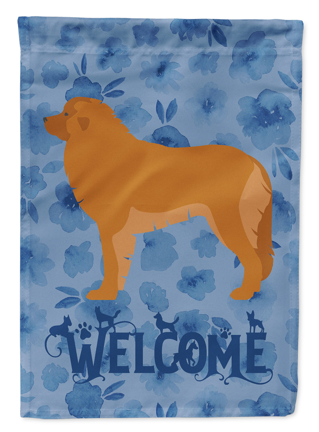Leonberger Welcome House Flag 28x40 Porch Sleeve Pole Decorative Outside Yard Banner Artwork Wall Hanging, Polyester