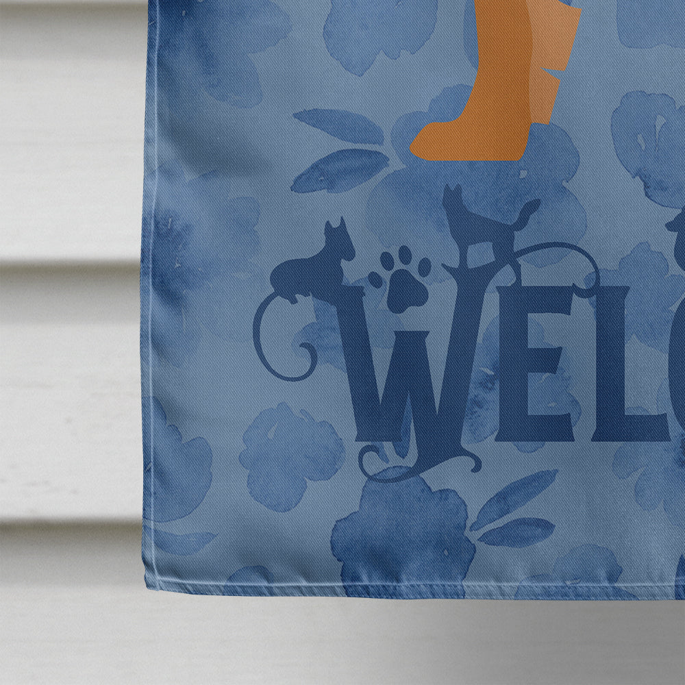 Leonberger Welcome House Flag 28x40 Porch Sleeve Pole Decorative Outside Yard Banner Artwork Wall Hanging, Polyester