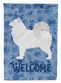 Samoyed Welcome House Flag 28x40 Porch Sleeve Pole Decorative Outside Yard Banner Artwork Wall Hanging, Polyester