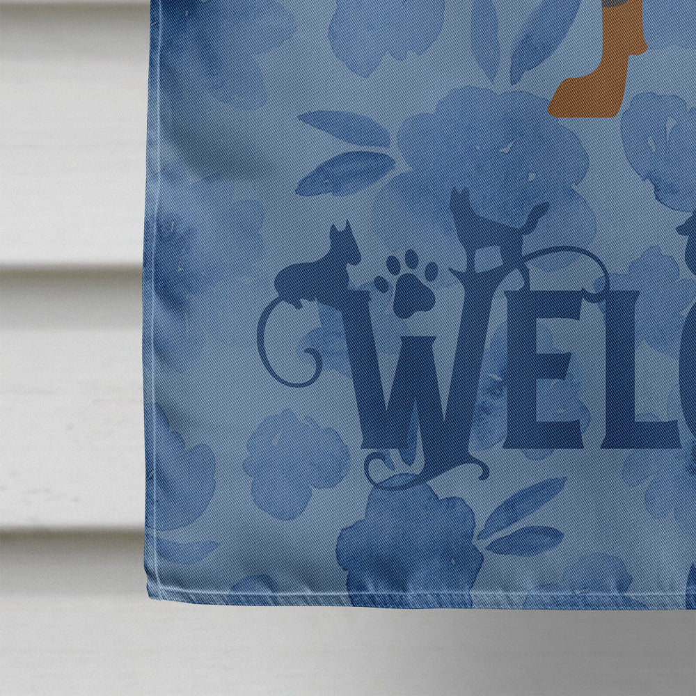 Doberman Pinscher Welcome House Flag 28x40 Porch Sleeve Pole Decorative Outside Yard Banner Artwork Wall Hanging, Polyester