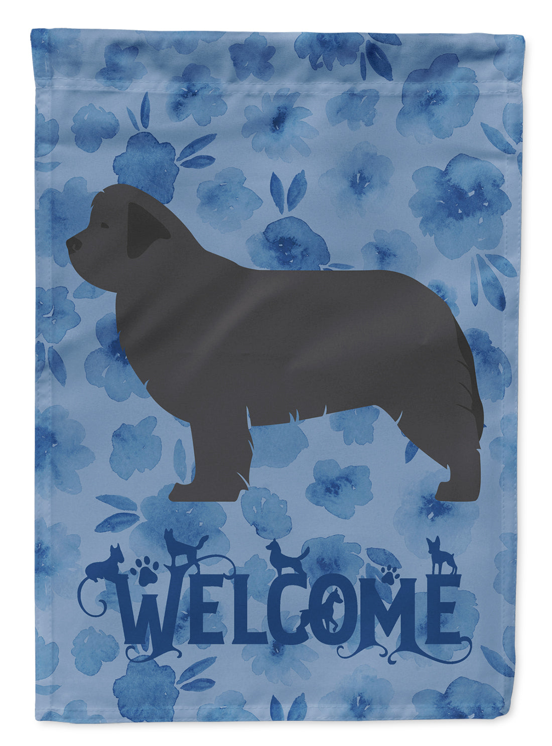 Newfoundland Welcome House Flag 28x40 Porch Sleeve Pole Decorative Outside Yard Banner Artwork Wall Hanging, Polyester