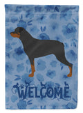 Rottweiler Welcome House Flag 28x40 Porch Sleeve Pole Decorative Outside Yard Banner Artwork Wall Hanging, Polyester