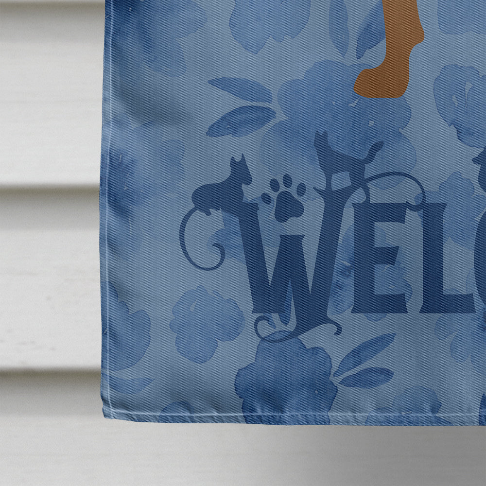 Rottweiler Welcome House Flag 28x40 Porch Sleeve Pole Decorative Outside Yard Banner Artwork Wall Hanging, Polyester