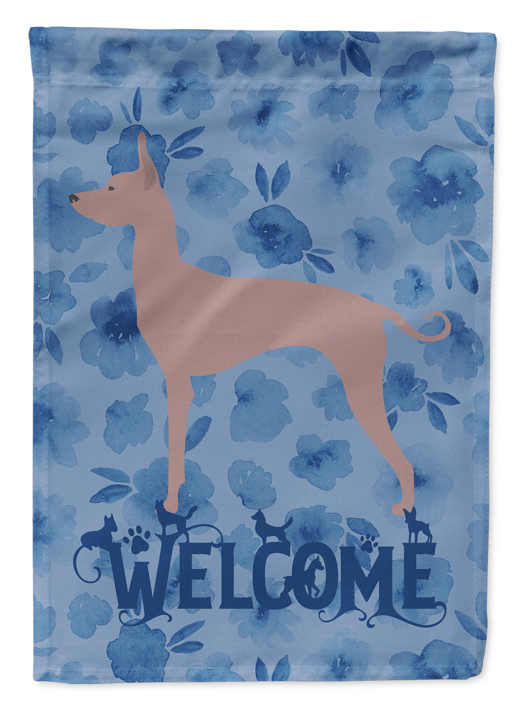 Dogo Argentino Welcome House Flag 28x40 Porch Sleeve Pole Decorative Outside Yard Banner Artwork Wall Hanging, Polyester